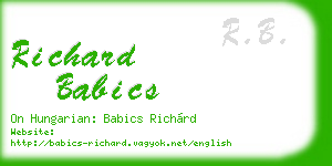 richard babics business card